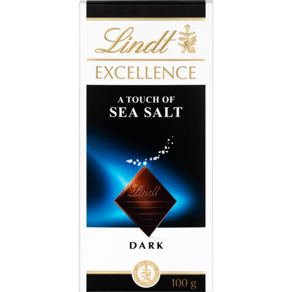 LINDT Excellence Dark Sea Salt Bar 100g (Pack of 20)