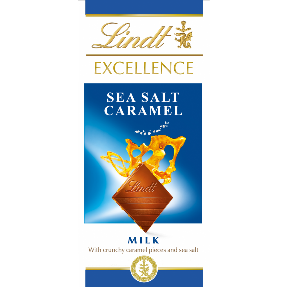 Lindt Excellence Milk Sea Salt Caramel Bar 100G (Pack Of 20)