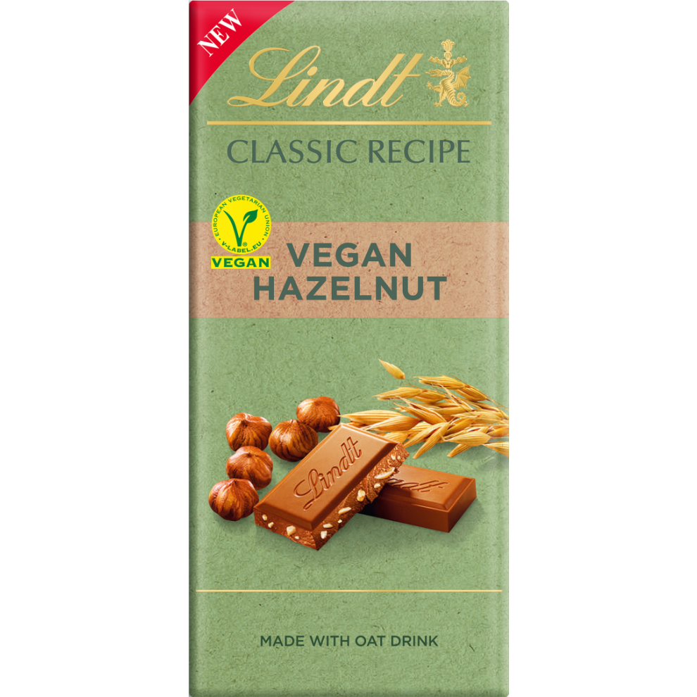 LINDT Classic Recipe Bar - Vegan Hazelnut 100g (Pack of 20)