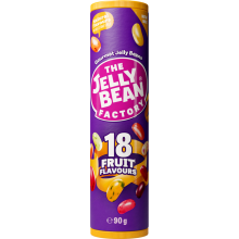 JELLY BEAN FACTORY 18 Fruit Flavours Mix - Tube 90g (Pack of 24)