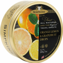 SIMPKINS Orange, Lemon & Grapefruit Travel Sweets 200g (Pack of 6)