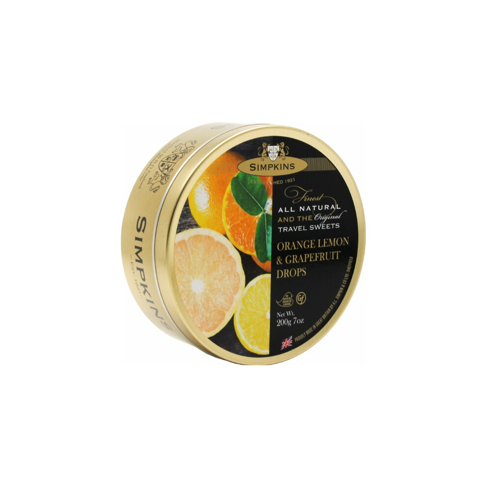 Simpkins Orange, Lemon & Grapefruit Travel Sweets 200G (Pack Of 6)