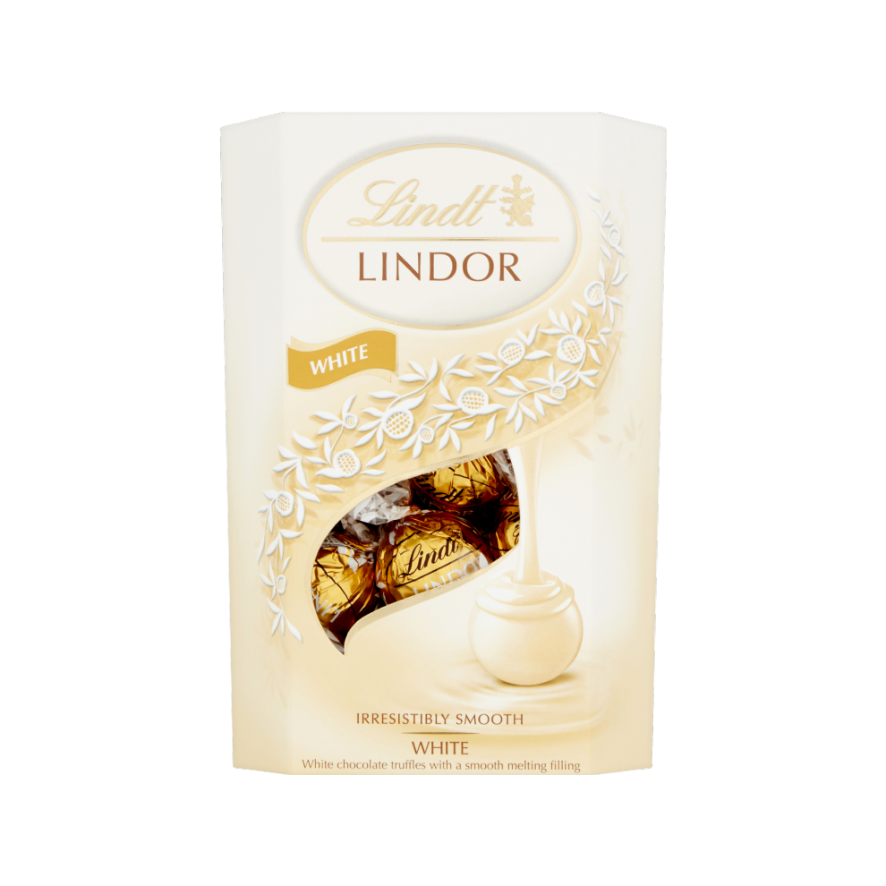 LINDT Lindor White Cornet 200g (Pack Of 8)