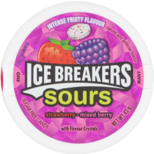 ICE BREAKERS Sours - Mixed Berry / Strawberry / Cherry 42g