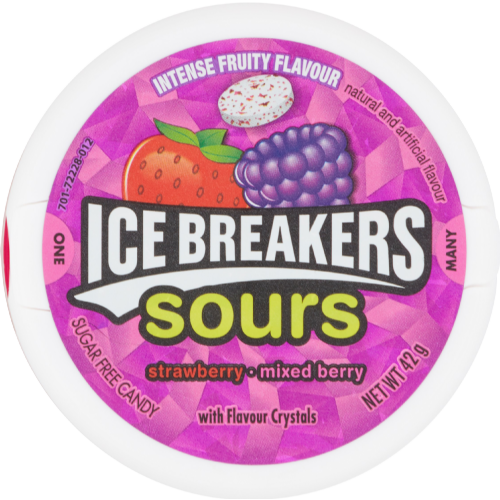 ICE BREAKERS Sours - Mixed Berry / Strawberry / Cherry 42g