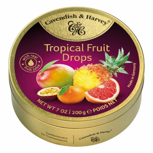 Cavendish &amp; Harvey Tropical Fruit Drops Tin 200g