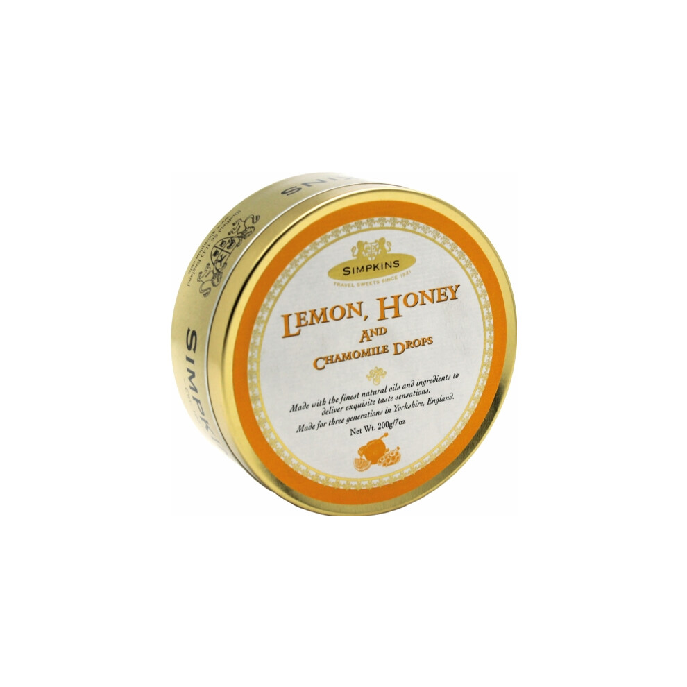 SIMPKINS Lemon, Honey & Chamomile Drops - Tin 200g (Pack of 6)