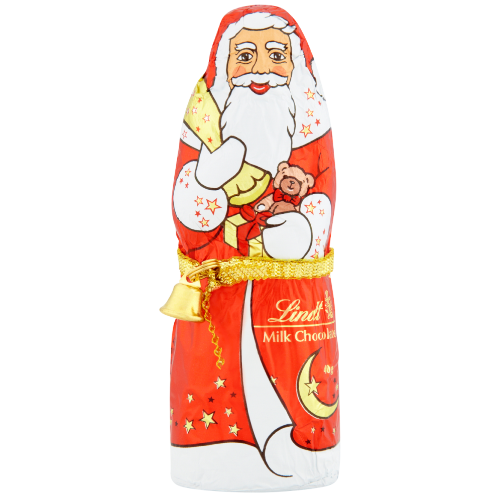 LINDT Milk Chocolate Santa 40g (Pack of 32)