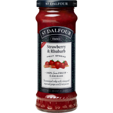 ST DALFOUR Strawberry & Rhubarb Fruit Spread 284g (Pack of 6)