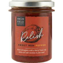 HIGHFIELD PRESERVES Sweet Red Pepper Relish 210g (Pack of 6)
