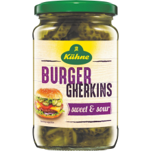 KUHNE Burger Gherkin Slices - Sweet & Sour 330g (Pack of 10)