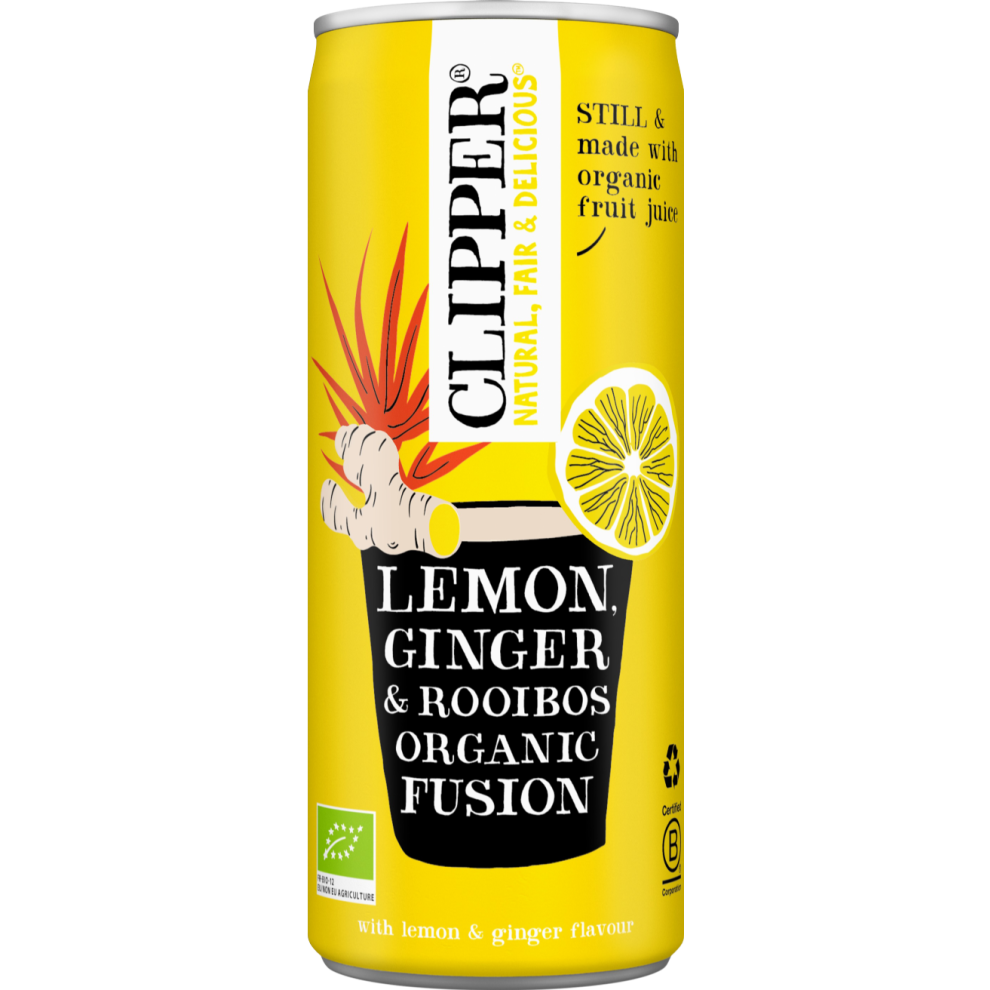 CLIPPER Lemon, Ginger & Rooibos Organic Fusion 250ml (Pack of 12)