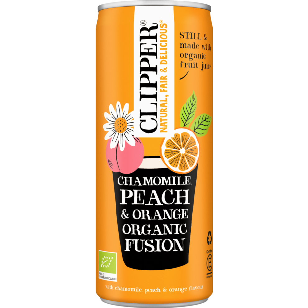 CLIPPER Chamomile, Peach & Orange Organic Fusion 250ml (Pack of 12)