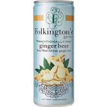 FOLKINGTON'S Traditionally Hot Ginger Beer Can 250ml (Pack of 12)