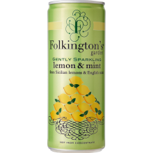 FOLKINGTON'S Gently Sparkling Lemon & Mint Can 250ml (Pack of 12)