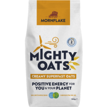 MORNFLAKE Creamy Superfast Oats - Bag 500g (Pack of 12)