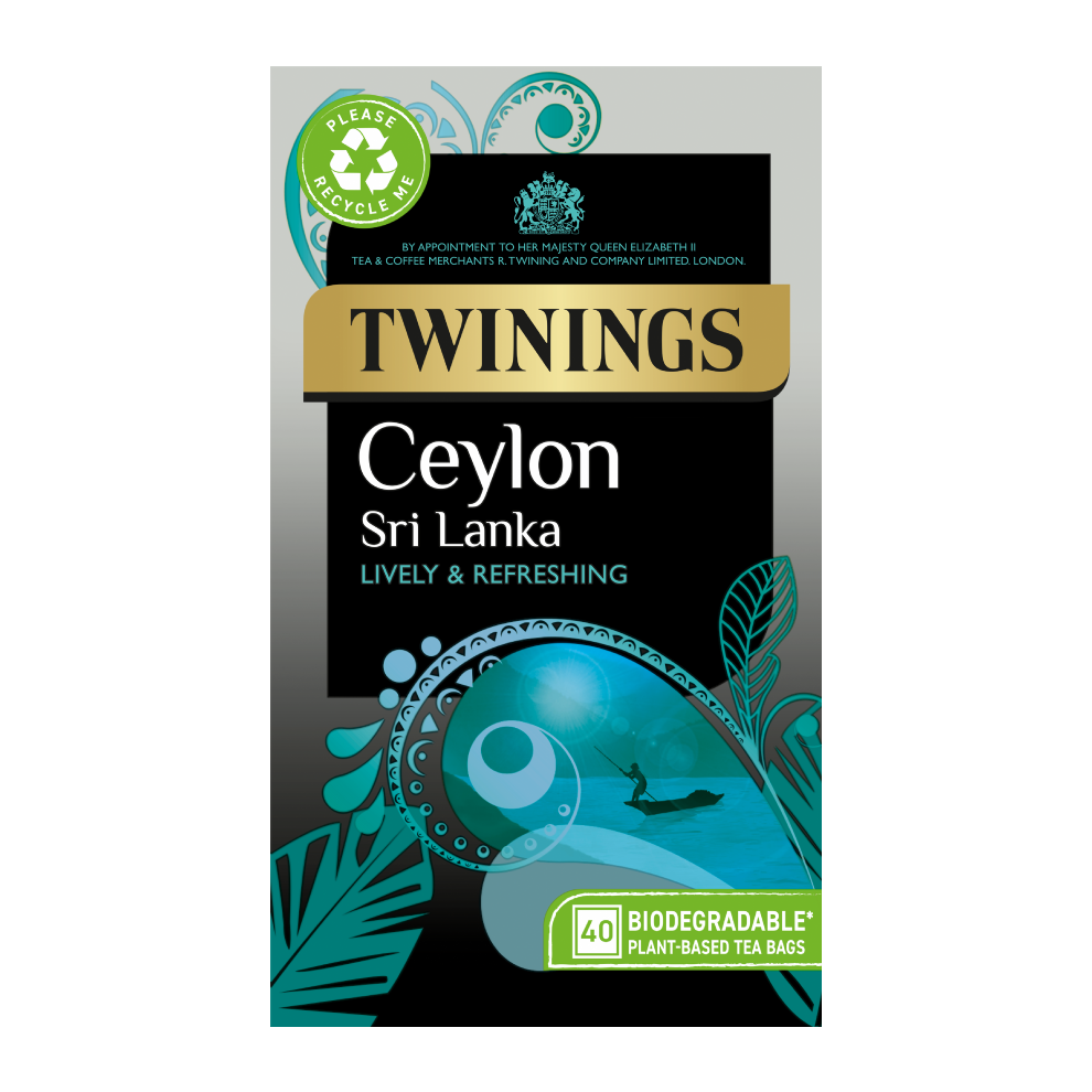 Twinings Ceylon (Sri Lanka) Teabags 40'S (Pack Of 4)