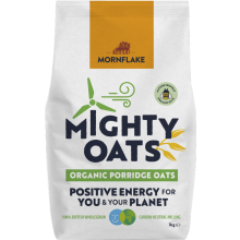 MORNFLAKE Organic Porridge Oats 1kg (Pack of 6)