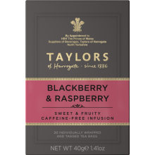 TAYLORS Blackberry & Raspberry - 20 Teabags 40g (Pack of 6)