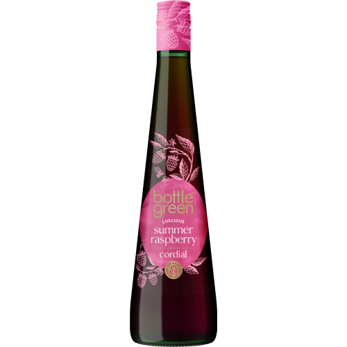 BOTTLEGREEN Summer Raspberry Cordial 500ml - Pack of 6, Juicy Raspberry Flavour for Summer Refreshment