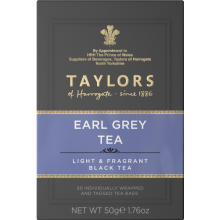 TAYLORS Earl Grey Tea - 20 Teabags 50g (Pack of 6)