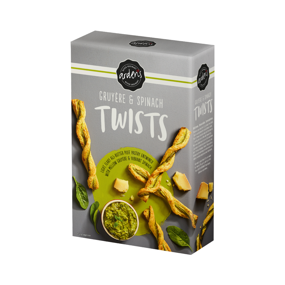 ARDEN'S Twists - Gruyere & Spinach 100g (Pack of 10)