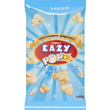 EAZY POP Microwave Popcorn - Salted Flavour 85g (Pack of 16)