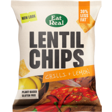 EAT REAL Lentil Chips - Chilli & Lemon 40g (Pack of 18)
