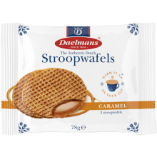 DAELMANS 2 Jumbo Stroopwafels - Caramel 78g (Pack of 18)