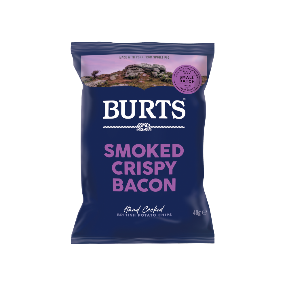 BURTS Potato Chips - Smoked Crispy Bacon 40g (Pack of 20)