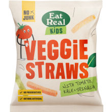 EAT REAL Kid's Veggie Straws with Kale, Tomato & Spinach 20g (Pack of 24)