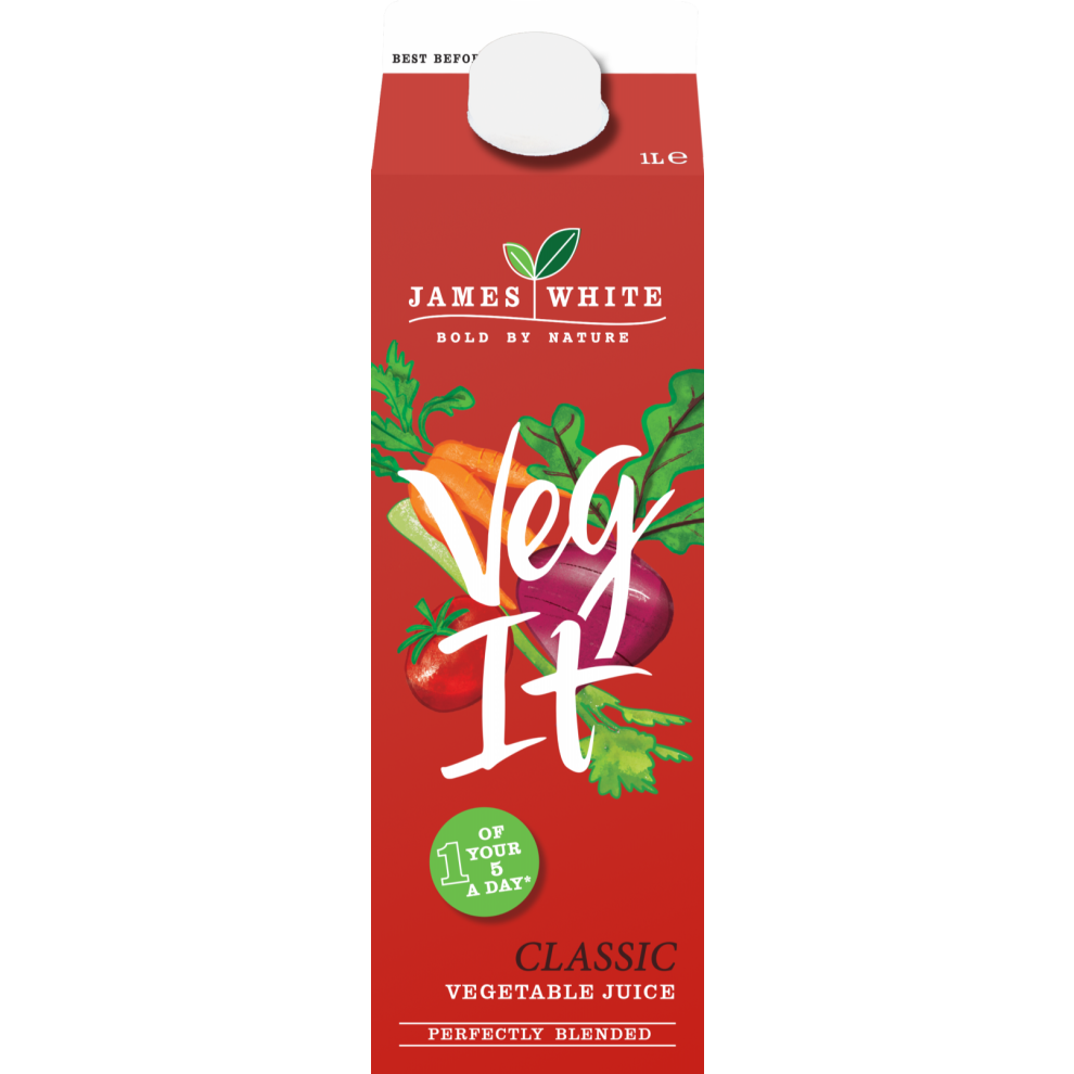James Veg It Classic Vegetable Juice 1L (Pack Of 8) White