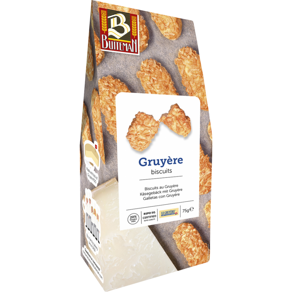 BUITEMAN Swiss Gruyere Biscuits 75g (Pack of 8)