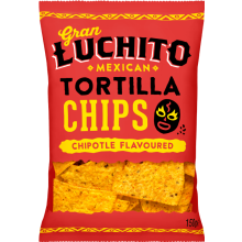 GRAN LUCHITO Tortilla Chips - Chipotle Flavoured 150g (Pack of 10)