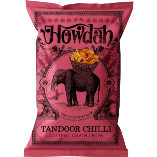 HOWDAH Tandoor Chilli Ancient Grain Chips 130g (Pack of 6)