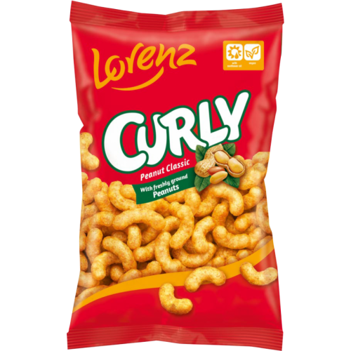 LORENZ Curly Peanut Classic Snacks 120g (Pack of 14)