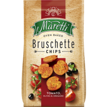 MARETTI Bruschette - Tomato, Olives & Oregano 70g (Pack of 21)
