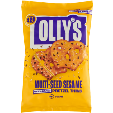 OLLY'S Pretzel Thins - Multi-Seed Sesame 140g (Pack of 7)