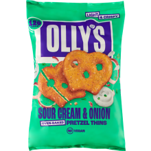 OLLY'S Pretzel Thins - Sour Cream & Onion140g (Pack of 7)