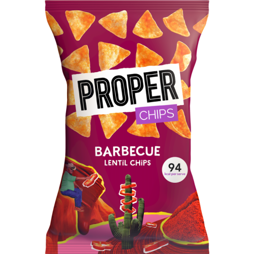 PROPER Chips - Barbecue Lentil Chips 85g (Pack of 8)