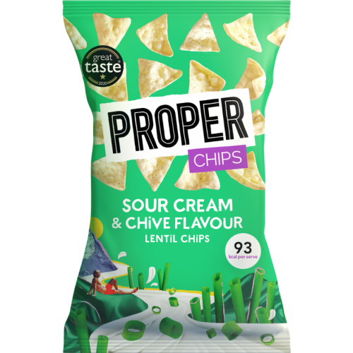 PROPER Chips - Sour Cream & Chive Lentil Chips 85g (Pack of 8)