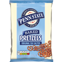 PENN STATE Original Sea Salted Pretzels 175g (Pack of 8)