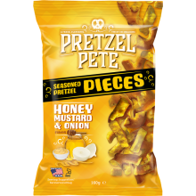 PRETZEL PETE Pretzel Pieces - Honey, Mustard & Onion 160g (Pack of 8)
