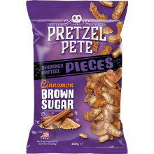 PRETZEL PETE Pretzel Pieces - Cinnamon Brown Sugar 160g (Pack of 8)