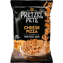 PRETZEL PETE Cheese Pizza Flavour Pretzel Mix 160g (Pack of 8)