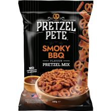PRETZEL PETE Smoky BBQ Flavour Pretzel Mix 160g (Pack of 8)
