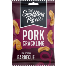 SNAFFLING PIG Pork Crackling - Low & Slow BBQ 40g (Pack of 12)