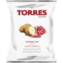 TORRES Iberian Ham Flavoured Premium Potato Chips 150g (Pack of 15)