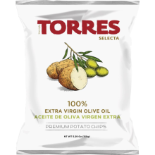 TORRES 100% Extra Virgin Olive Oil Premium Potato Chips 125g (Pack of 15)