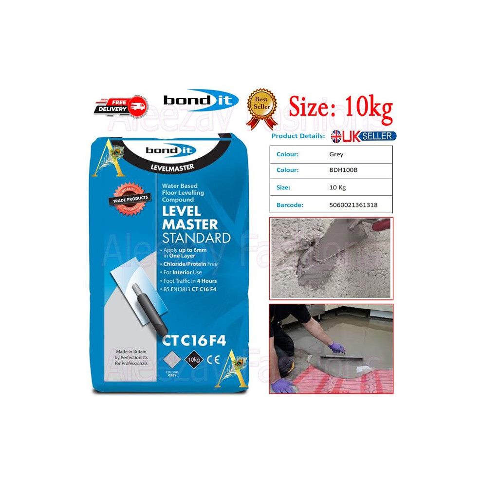 Bondit 10Kg Self Levelling Compound Levelmaster Floor Cement Concrete 5060021361318